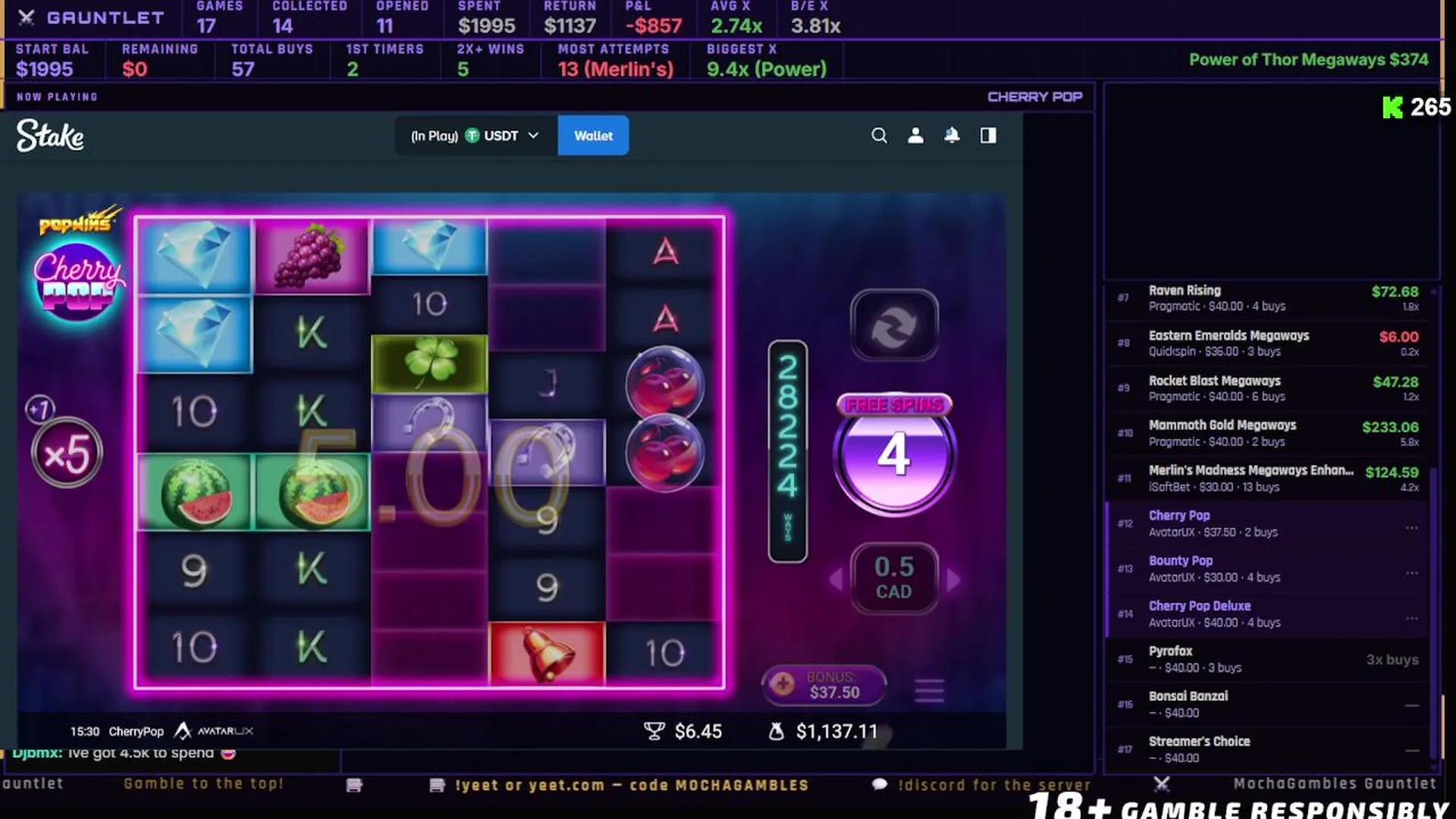 Banner móvil de casino online